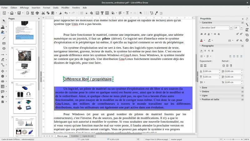 Modifier un fichier Pdf avec LibreOffice